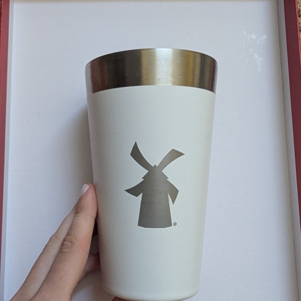 Stanley White Tumbler with Black Text